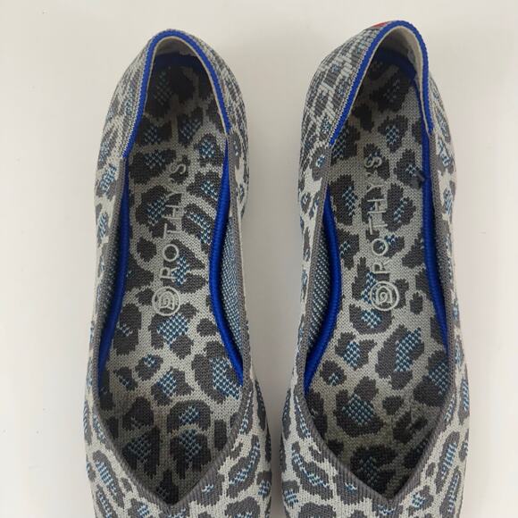 Rothy's The Flat Spotted Gray Blue Rounded Toe Slip-On Ballet Flats 10.5 - Picture 7 of 13